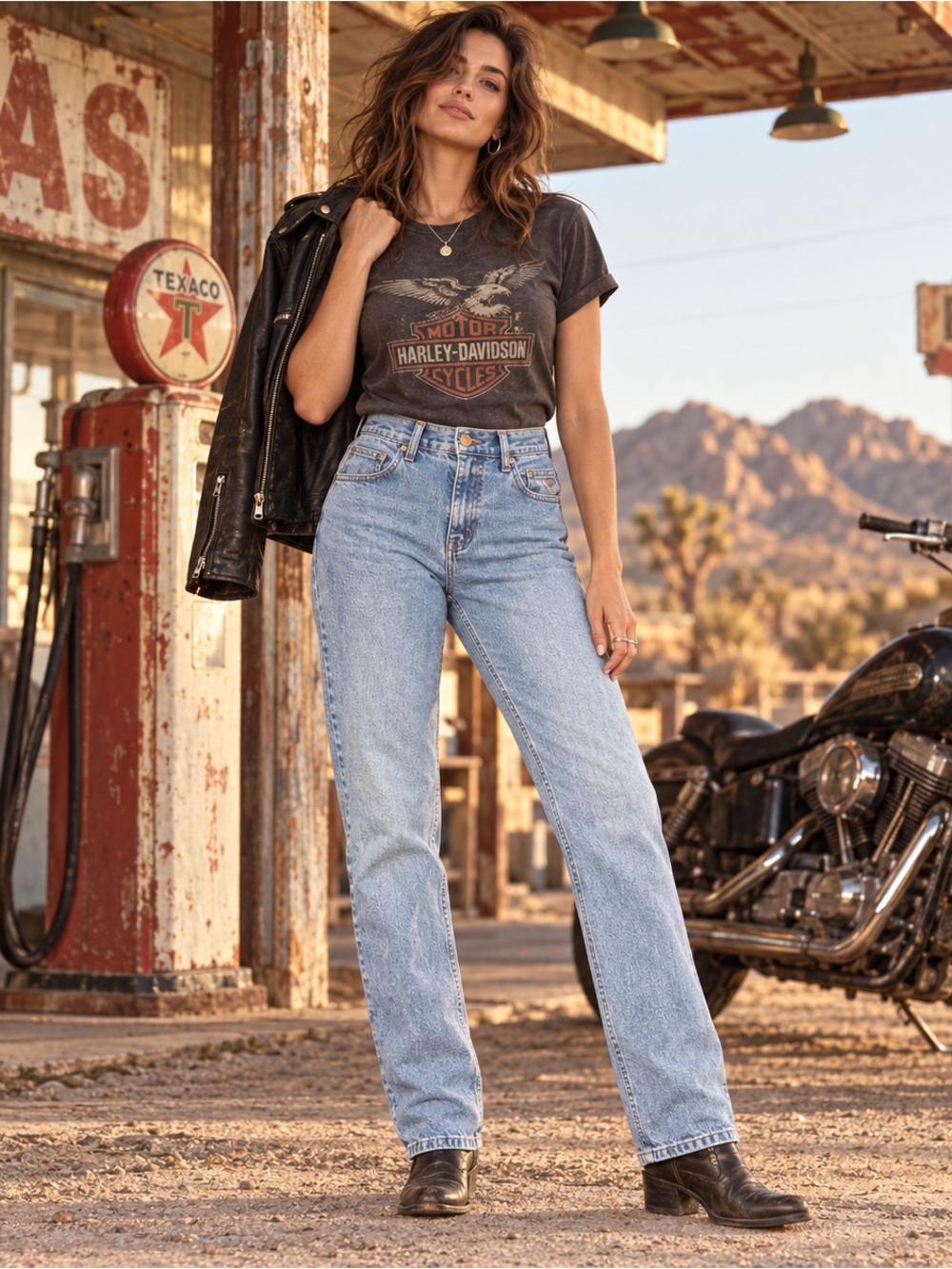 Harley Davidson Jeans Womens 10 Long Light Wash High Rise Straight Leg Retro